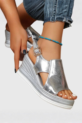 Seraphina - Metallic Comfort Wedge Sandals