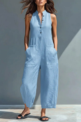 Norelle – Sleeveless Cotton Jumpsuit