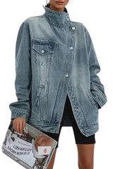 Elara - Asymmetric Denim Jacket