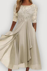 Elowara – Lace Elegance Midi Dress