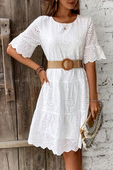 Amelie | White Lace Swing Dress