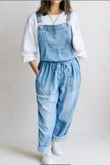 Lunette - Relaxed Denim Overall Jumpsuit