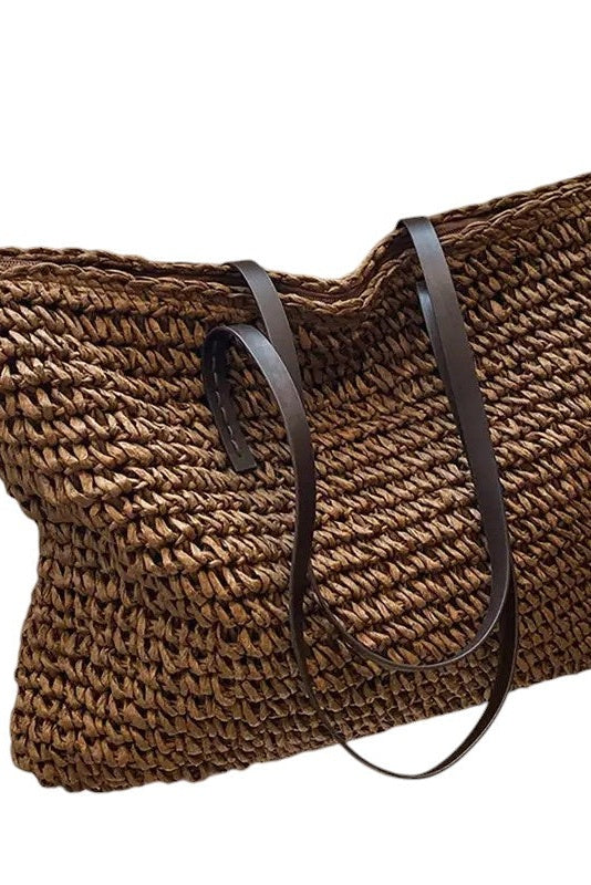 Woven Tote Bag - Coffee