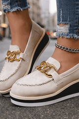 Marovelle - Luxe Chain Platform Loafers