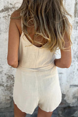 100% Pure Linen Breathable Natural Comfort Jumpsuit