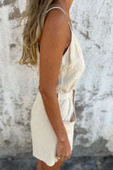 100% Pure Linen Breathable Natural Comfort Jumpsuit