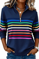Liora – Casual Rainbow Stripe Sweater
