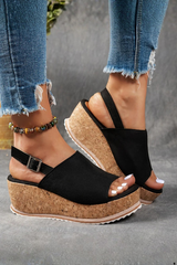 Savannah - Cork Wedge Sandals