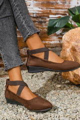 Serena – Suede Cross-Strap Comfort Flats