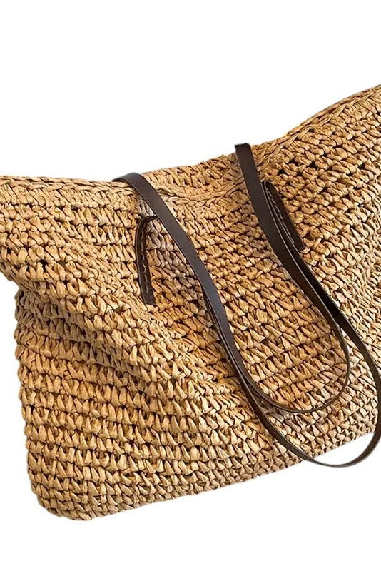 Woven Tote Bag - Khaki