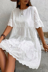 Amelie | White Lace Swing Dress