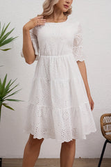 Amelie | White Lace Swing Dress