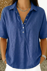 Calista - Relaxed Button-Up Casual Blouse
