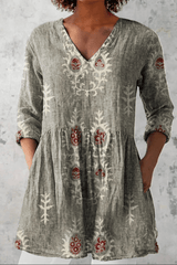 Olivia - Botanical Charm Tunic Dress