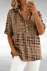 Marina - Textured Mosaic Button Shirt