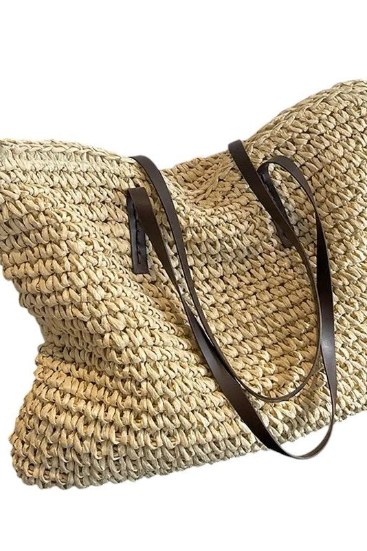 Woven Tote Bag - Beige