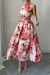 Roselune – Blush Bloom Halter Maxi Dress