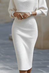 Seren – Elegant Draped Midi Dress