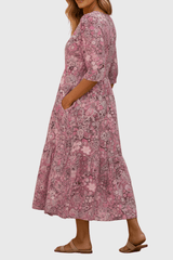 Arlina – Vintage Floral Midi Dress