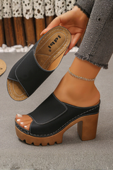 Calista – Chunky Heel Platform Mules