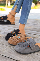 Zarelle – Boho Beaded Tassel Clogs