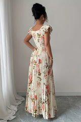 Florentia – Pleated Floral Maxi Dress