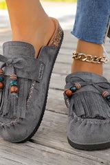 Zarelle – Boho Beaded Tassel Clogs
