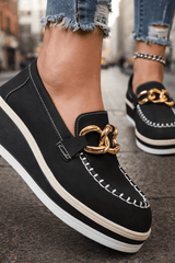 Marovelle - Luxe Chain Platform Loafers