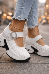 Noirielle - Crystal Buckle Comfort Walkers