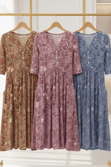 Arlina – Vintage Floral Midi Dress