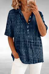 Marina - Textured Mosaic Button Shirt
