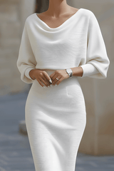Seren – Elegant Draped Midi Dress