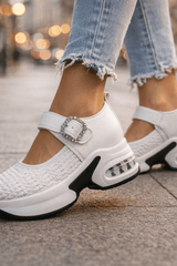 Noirielle - Crystal Buckle Comfort Walkers