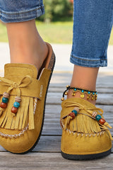 Zarelle – Boho Beaded Tassel Clogs