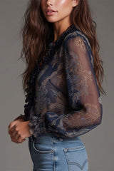 Selora – Sheer Lace Detail Blouse