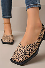 Aurelia – Leopard Print Square-Toe Flats