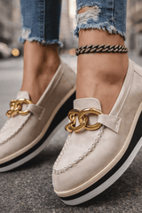 Marovelle - Luxe Chain Platform Loafers