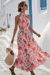 Serena | Floral Halter Maxi Dress