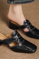 Seravelle - Leather Mule Pumps