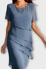 The Marissa – Layered Chiffon Midi Dress