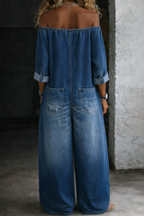 Aurielle - Off-Shoulder Denim Jumpsuit