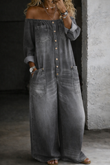 Aurielle - Off-Shoulder Denim Jumpsuit