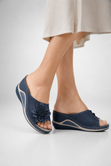 Nerina-Floral Wedge Sandals