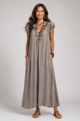 Kaia-Ruffle Maxi Dress