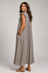 Kaia-Ruffle Maxi Dress