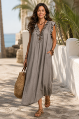 Kaia-Ruffle Maxi Dress