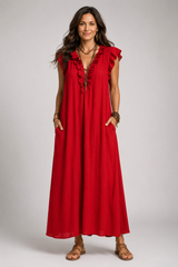 Kaia-Ruffle Maxi Dress