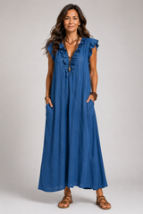 Kaia-Ruffle Maxi Dress