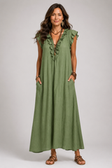Kaia-Ruffle Maxi Dress