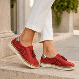 Ravelle-Perforated Slip-On Sneakers